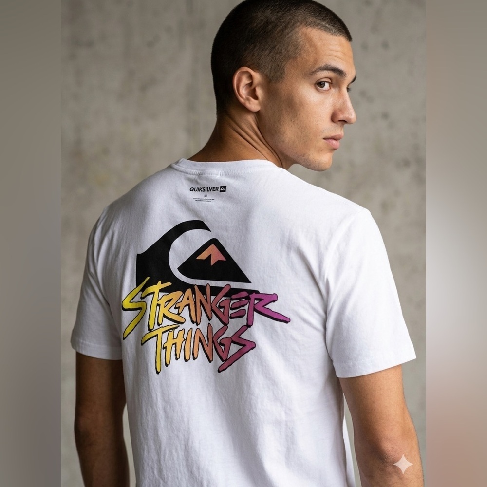 NWOT Quiksilver x Stranger Graphic Things T-Shirt Mens-Unisex Size Small